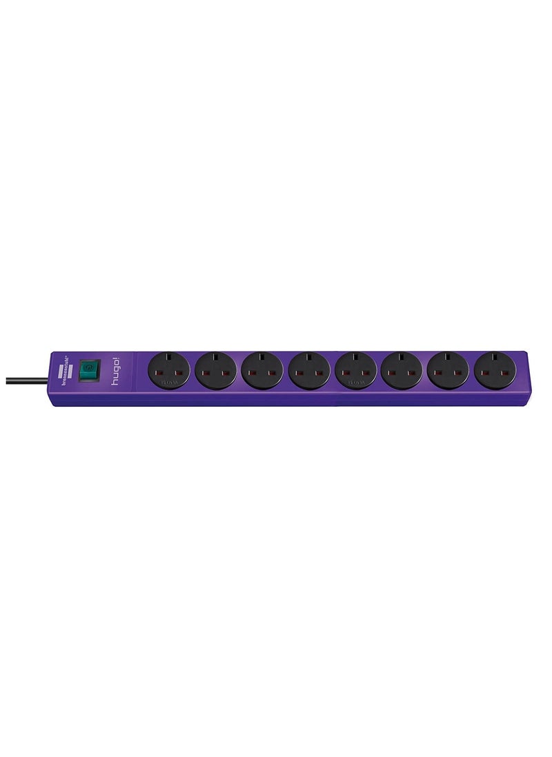Brennenstuhl - Brennenstuhl HUGO Extension Socket 8 WAY 3M 13A PLUG & 8 NO. BS Socket WITH ON/OFF SWITCH 3G1.25 CABLE VIOLET - Image 1