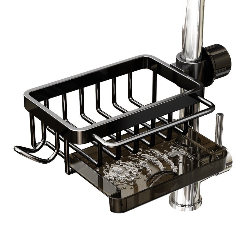 Aluminum Alloy Kitchen Faucet Shelf with Drain Tray - Image 5