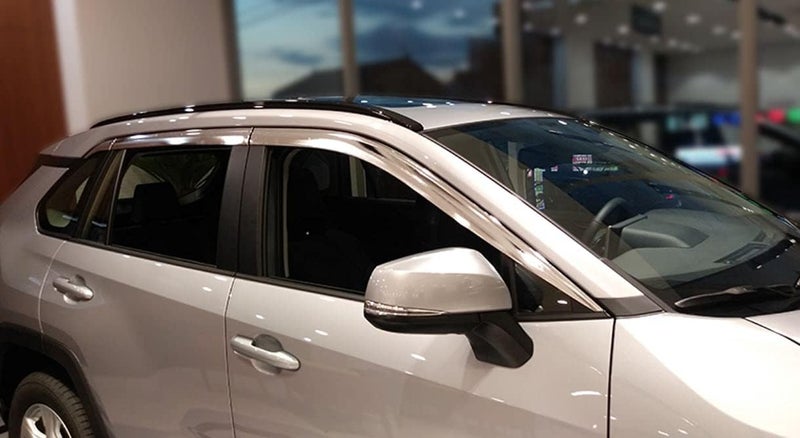 AUTO CLOVER AUTOCLOVER Tape-On Rain Guards Window Visors 6 Pcs Set for Toyota Rav4 (2019-2024) - Chrome - Image 4