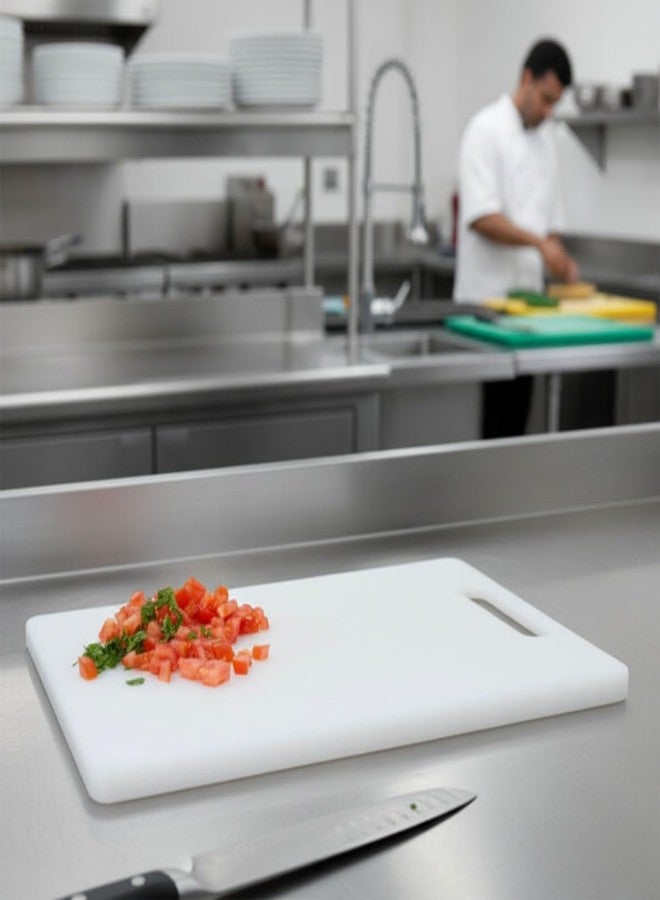 TrueCraftware- 15" x 9" x 1/2" Utility Cutting Board White Plastic with Handle- Non-Skid Plastic Chopping Board Cutting Board for Kitchen Meat Vegetables Fruits Home Restaurants Dishwasher Safe - Image 3