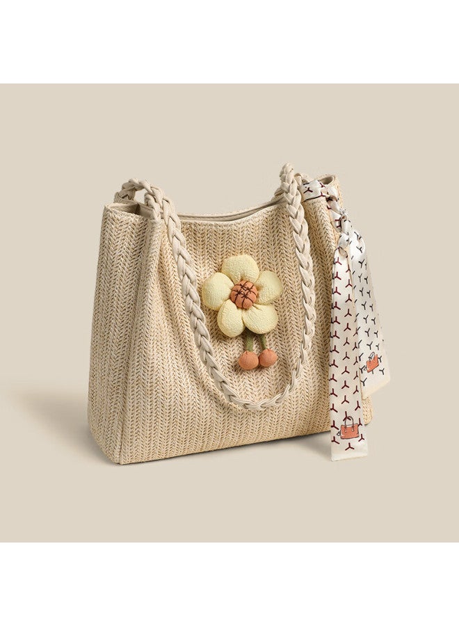 Viney Tote Bag Women's Large Capacity Commuting Handwoven Straw Bag Birthday Gift High-end Feeling For Girlfriend Wife - Image 2