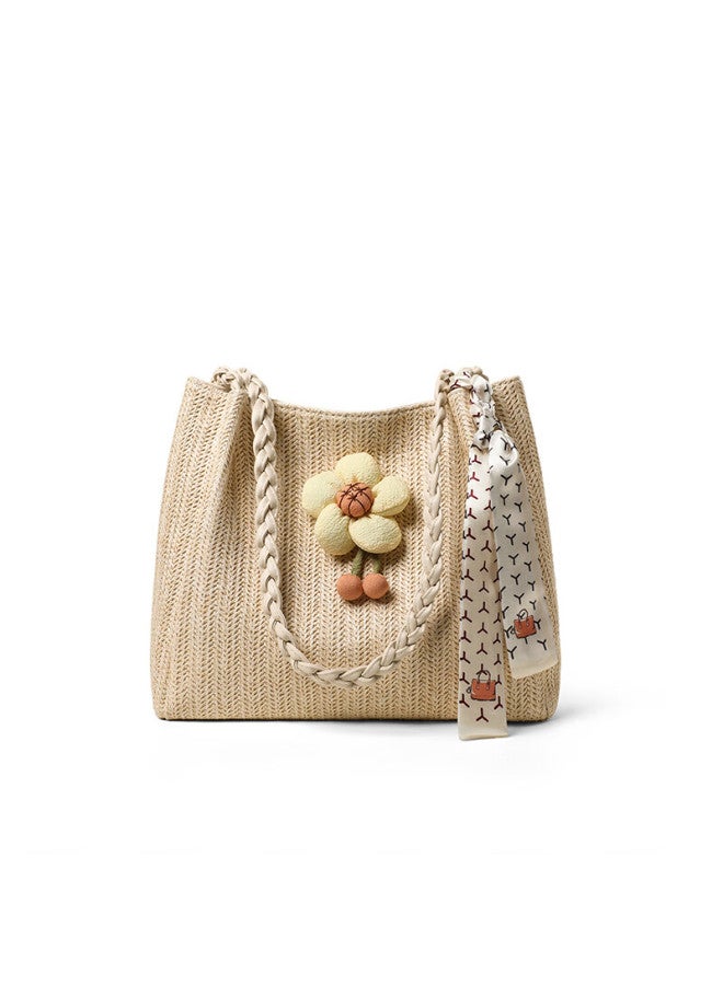 Viney Tote Bag Women's Large Capacity Commuting Handwoven Straw Bag Birthday Gift High-end Feeling For Girlfriend Wife - Image 3