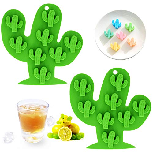 Fewo 2Pcs Mini Cactus Ice Cube Tray Cacti Silicone Molds Set for Chocolate Candy Cake Cupcake Soap Baking Jello Cookie Wax Crayon - Image 1
