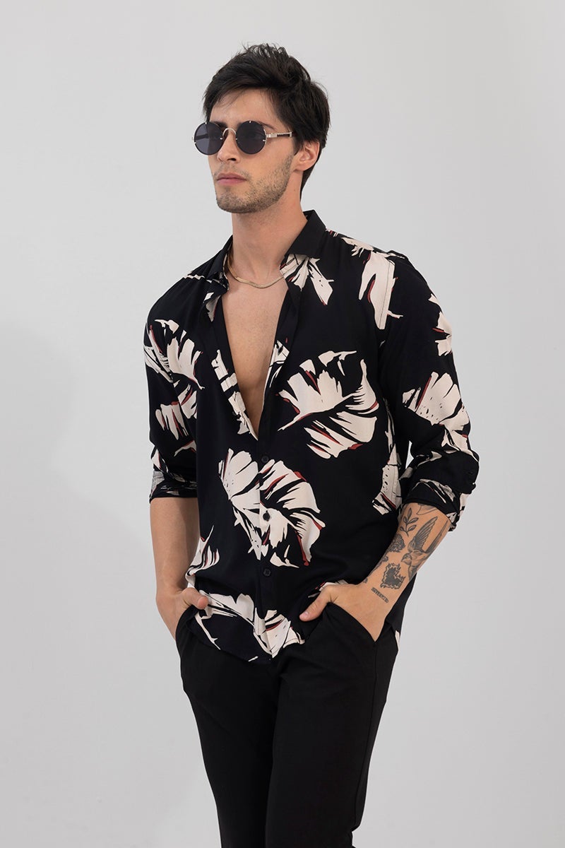 SNITCH Cut Leaf Black Shirt - Image 1