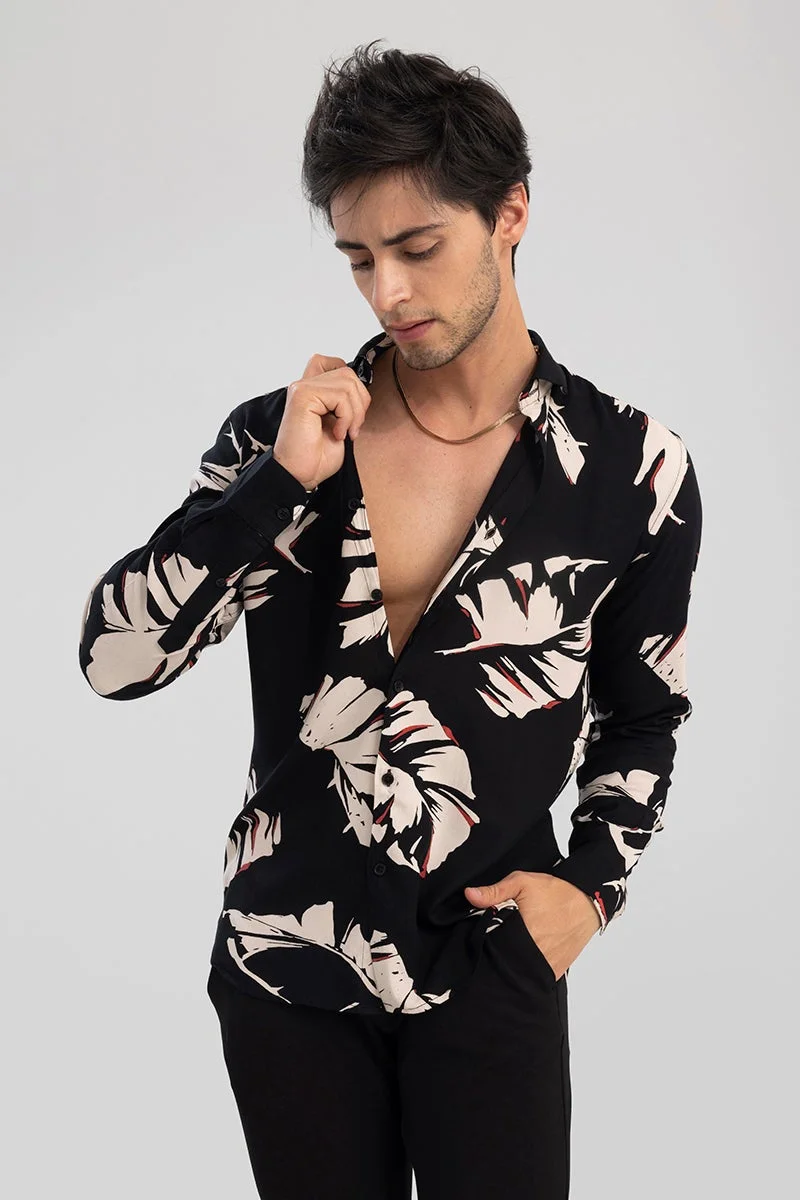 SNITCH  Cut Leaf Black Shirt for Men | Best Price UAE