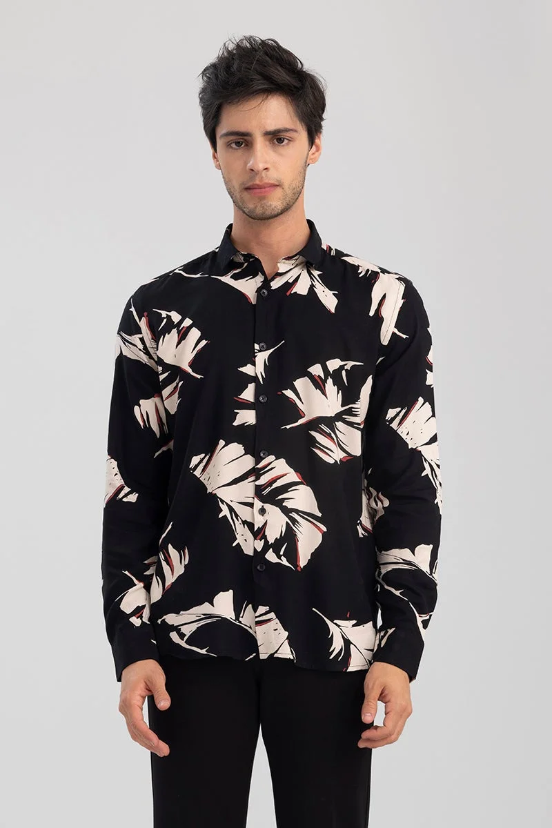 SNITCH  Cut Leaf Black Shirt for Men | Best Price UAE