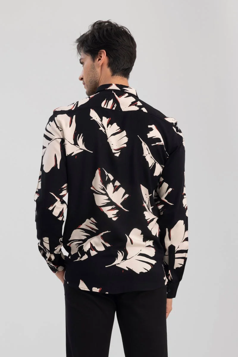 SNITCH  Cut Leaf Black Shirt for Men | Best Price UAE