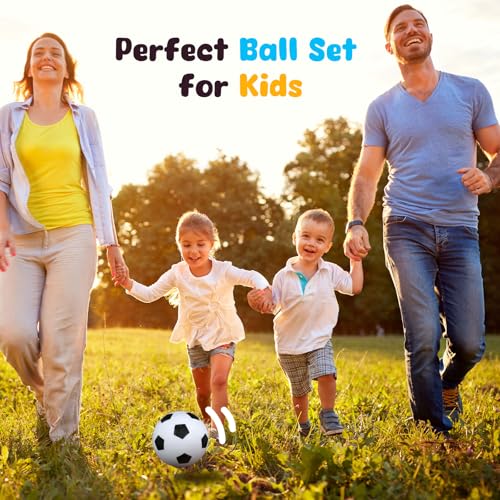 Shindel Sports Balls for Kids, 5 Inches Playground Balls with Hand Pump, Includes Football, Basketball - Image 4