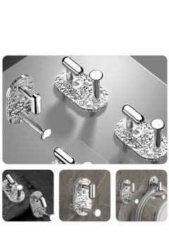 KASTWAVE 3pcs Acrylic Adhesive Hooks Wash Basin Hooks Stick on Wall Hooks Towel Hooks Hangers Holders for Hanging Clothes Towel Key Bathroom Bedroom Kitchen  - Image 5