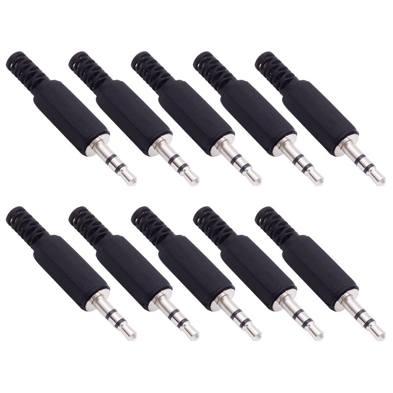 Fancasee 10-Pack 3.5mm 1/8" Replacement Repair Jack TRS Stereo Male Plug Adapter 3.5mm Solder Type DIY Audio Cable Connector for Speaker Headphone Headset Earphone Cable Repair - Image 5