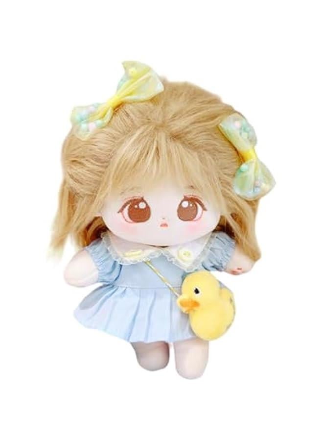 Plush Doll, 8 Inches Cute Cotton Doll with Skeleton, Anime Plush Soft Stuffed Dress Up Doll for Girls Birthday Gifts（with Clothes）  - Image 1