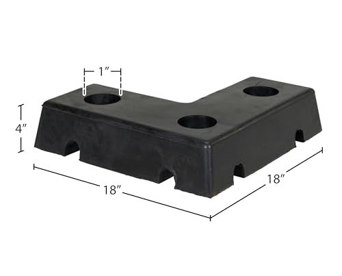 Vestil L-1818-4 L-Shaped Specialty Molded Dock Bumper, Rubber, 18" Width x 18" Height x 4" Depth - Image 5