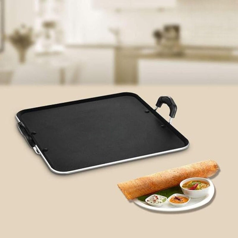 Irondeep Irondeep Aluminum Non Stick 5mm Thickness Pathri Tawa Black, 32cm  - Image 3