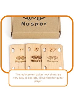 Generic 6pcs Guitar Neck Spacer Bass Neck Shims Thickness Shims Thickened Shims for Musical Bass Instrument Bass Neck Spacer Guitar Wood Shims Bass Shims Maple Accessories Electric Guitar  - Image 1