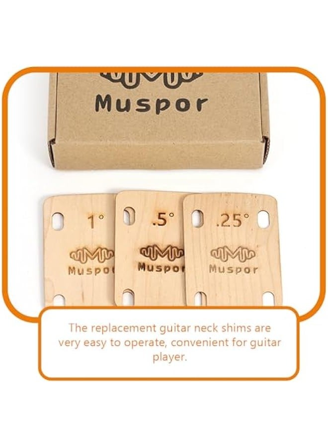 Generic 6pcs Guitar Neck Spacer Bass Neck Shims Thickness Shims Thickened Shims for Musical Bass Instrument Bass Neck Spacer Guitar Wood Shims Bass Shims Maple Accessories Electric Guitar  - Image 1