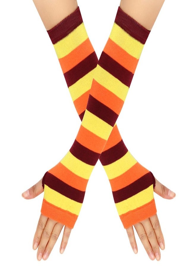 LKQBBSZ Striped Knee High Turkey Socks for Women Thanksgiving Stockings Striped Arm Sleeve Socks Party Stockings - Image 4