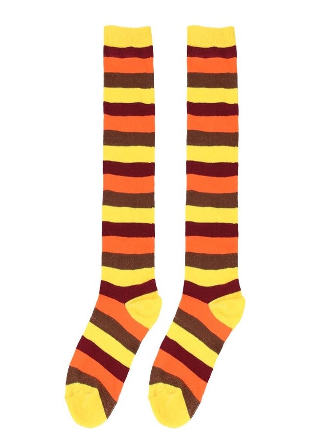 LKQBBSZ Striped Knee High Turkey Socks for Women Thanksgiving Stockings Striped Arm Sleeve Socks Party Stockings - Image 3