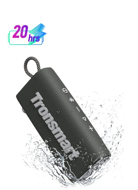 Tronsmart Portable Bluetooth Speaker, Trip Wireless Waterproof Speaker with 10W Output, Bluetooth 5.3, IPX7 Waterproof, 20H Playtime, Built-in Mic Black Colour