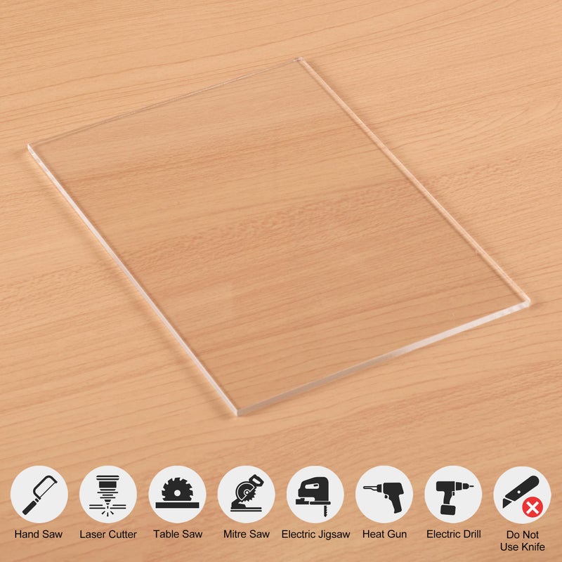 KAITELA Pack of 10 Clear Acrylic Sheet 5" x 7" Cast Plexiglass Panel 1/8" Thick (3mm) Transparent Plastic Board for Sign, Craft, Display Projects, Laser Cutting, Engraving, Painting - Image 5