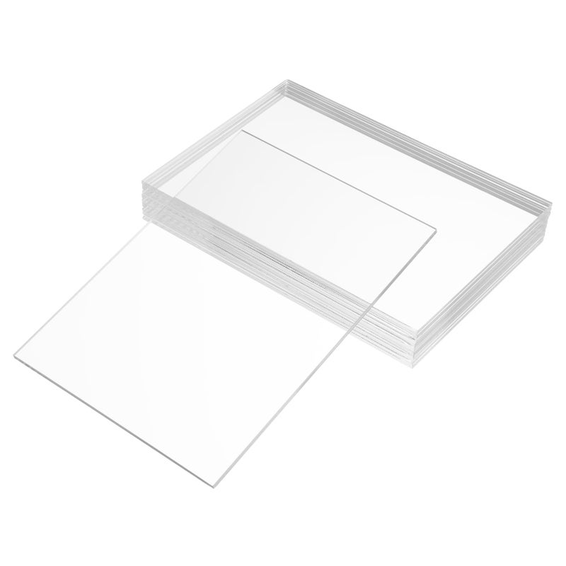 KAITELA Pack of 10 Clear Acrylic Sheet 5" x 7" Cast Plexiglass Panel 1/8" Thick (3mm) Transparent Plastic Board for Sign, Craft, Display Projects, Laser Cutting, Engraving, Painting - Image 1