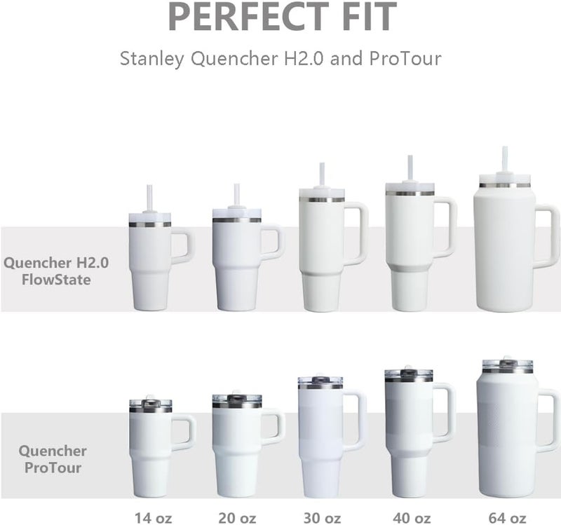 Dreamfocus 40 oz Leak Proof Flip Straw Lid Replacement for Stanley 40 oz Quencher H2.0 and ProTour Tumbler - Image 2