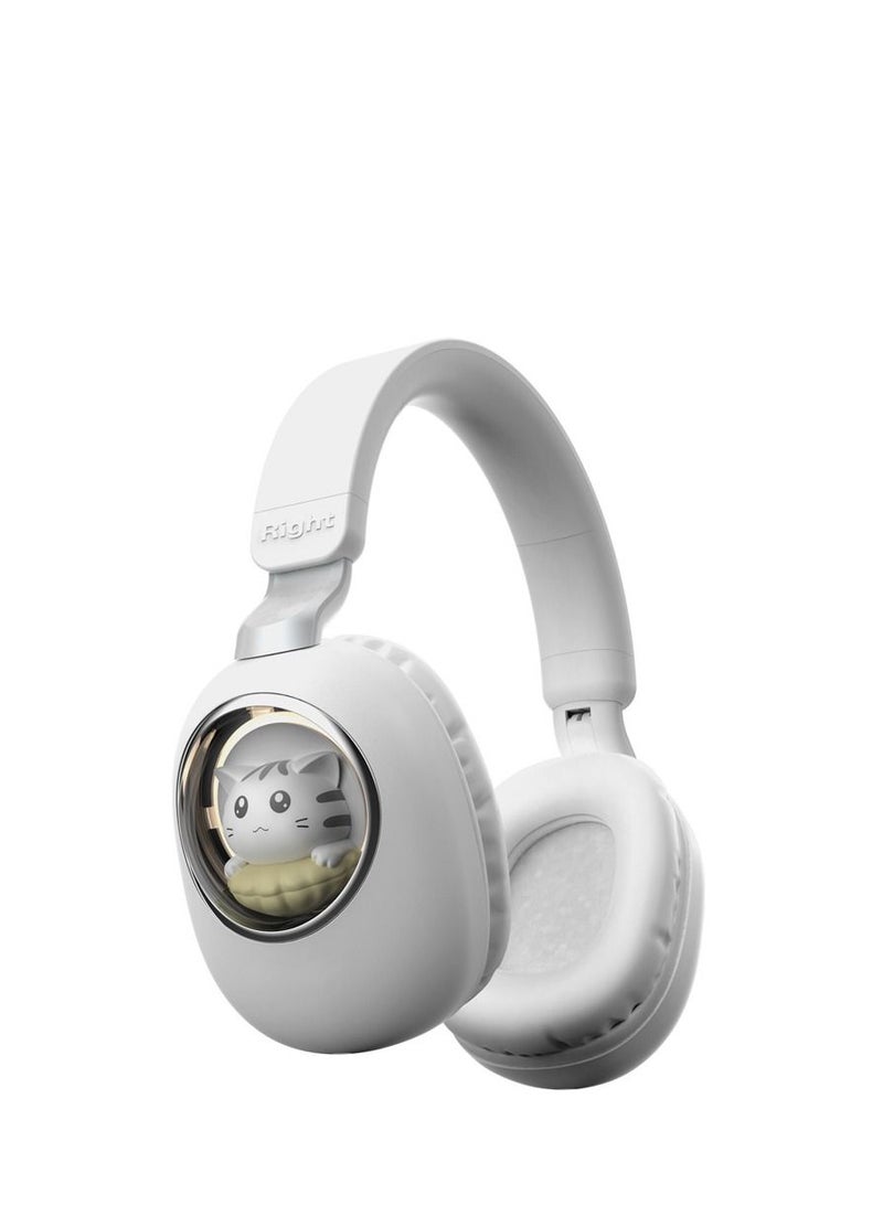 Y&D Kids Wireless Headphones Bluetooth Over Ear Headphones With Lovely Cat Colorful Led Lights Wireless&Wired Foldable Build-In Mic Bluetooth Headphones For Kids Girls Teens Adults(Blue) - Image 1