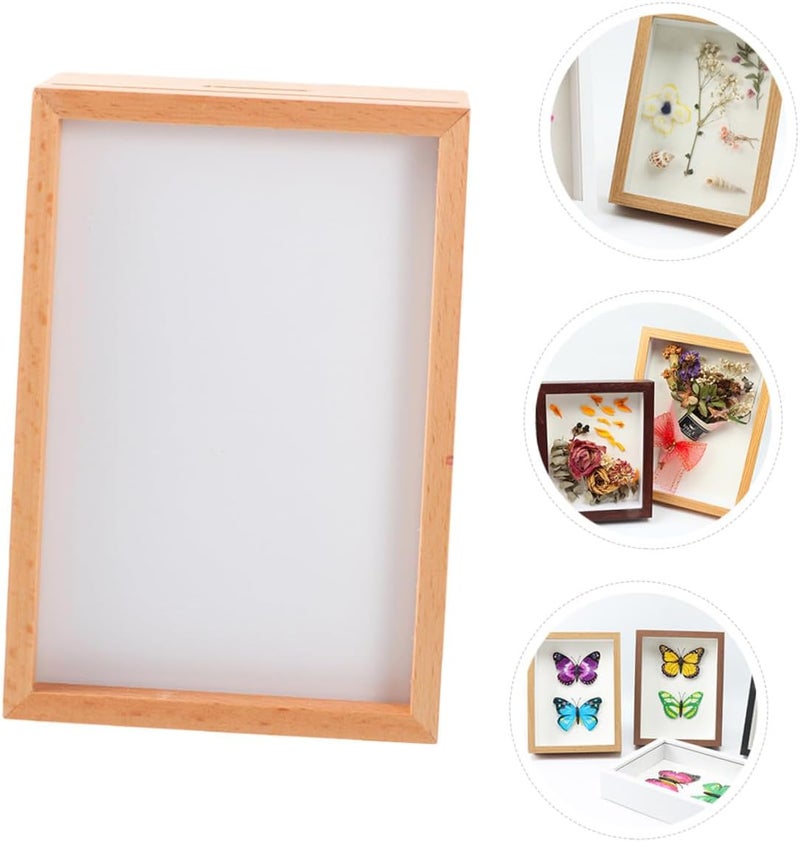 Zerodeko Wooden Picture Frame 6-inch DIY Shadow Box with Dried Flower Display, Hollow 3d Craft Photo Frame for Tabletop Home Décor and Artwork Display - Image 5
