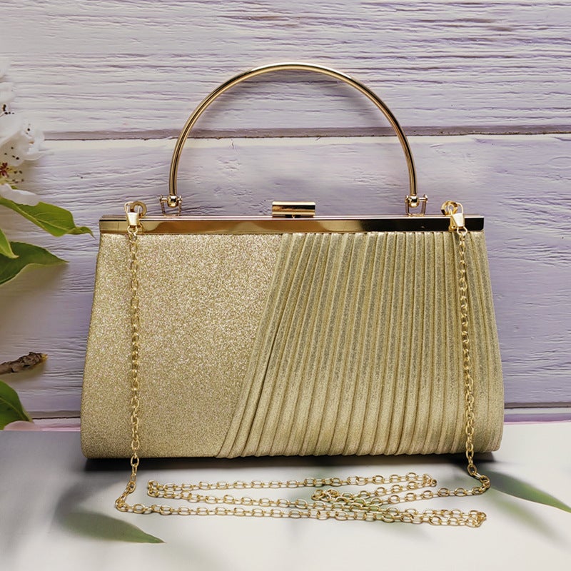 New Shiny Banquet Handbag Cross-Body Evening Dress Bag Ktv Princess Bag Celebrity Handbag With Buckle Folding Bag - Image 1