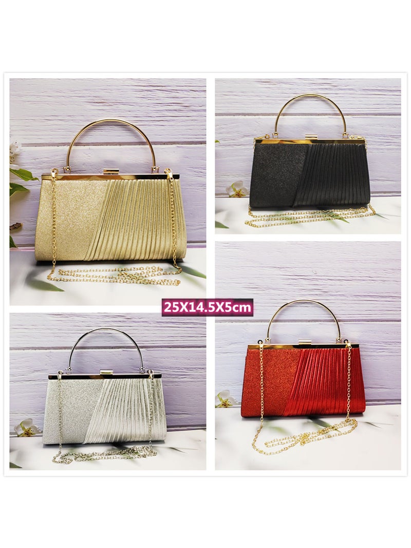 New Shiny Banquet Handbag Cross-Body Evening Dress Bag Ktv Princess Bag Celebrity Handbag With Buckle Folding Bag - Image 2