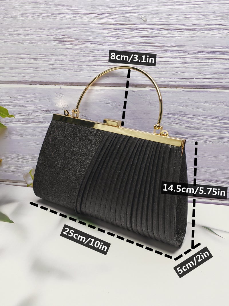 New Shiny Banquet Handbag Cross-Body Evening Dress Bag Ktv Princess Bag Celebrity Handbag With Buckle Folding Bag - Image 4