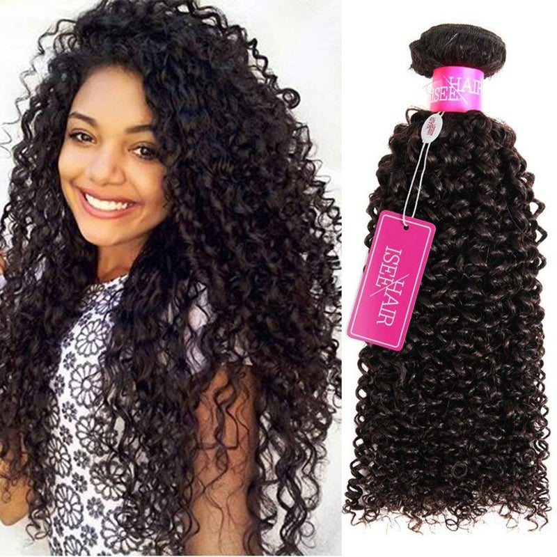 ISEE Hair 9A Grade Mongolian Kinky Curly Hair Extension Virgin Human Hair Weaving 3 Bundles Kinky Curly Virgin Hair 100 Human Hair Weaves Extension Mongolian Virgin Hair 18 20 22inches