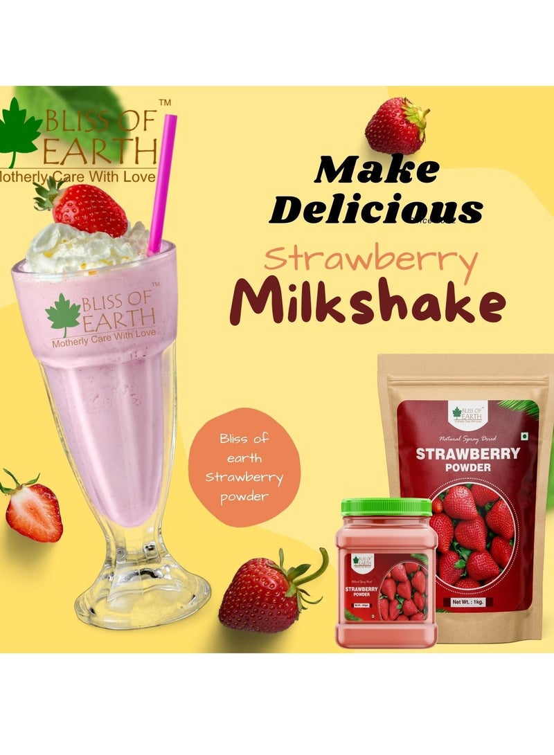 بليس اوف ايرث 500 جم مسحوق فراولة للحليب ، ميلك شيك ، كيك ، بخاخ أطفال لوفينج ناتشورال مجفف عبوة من قطعتين - Image 3