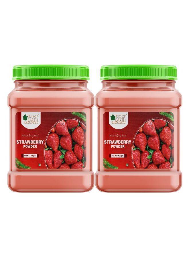 بليس اوف ايرث 500 جم مسحوق فراولة للحليب ، ميلك شيك ، كيك ، بخاخ أطفال لوفينج ناتشورال مجفف عبوة من قطعتين - Image 1
