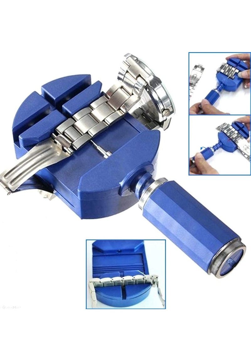 Adjustable Plastic Wristband Remover Watch Band Bracelet Spring Bars Wrist Strap Link Pin Remover Adjustor Sizing Tool Repair Maintenance Tool for Watchmakers Accessory (Blue) - Image 4