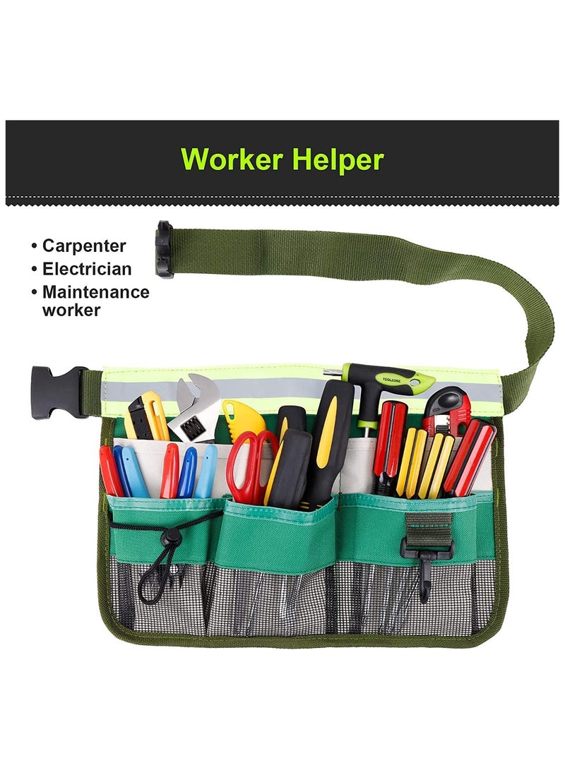 1-Pack Tool Pouch with Adjustable Belts, Waterproof Toolbelt for MenWomen, Small Tool Belt Bags with Loops for Hammer, 7-Pocket Gardening Tools Belt Bags Garden Waist Bag Hanging Pouch - Green  - Image 2