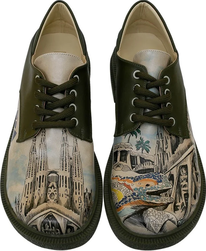 Dogo Women's Vegan Leather Multicolor Casual Shoes - Barcelona Design