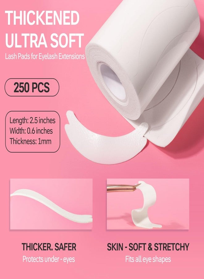 Akissos Eye Pads Lash Extensions(250 Pcs) - Akissos Premium White Foam Under Eye Patches, Eyepads with Hypoallergenic Glue for Cluster Eyelash Extensions | Lift | Tint | Remove, Beauty Tools, All Skin Type - Image 3
