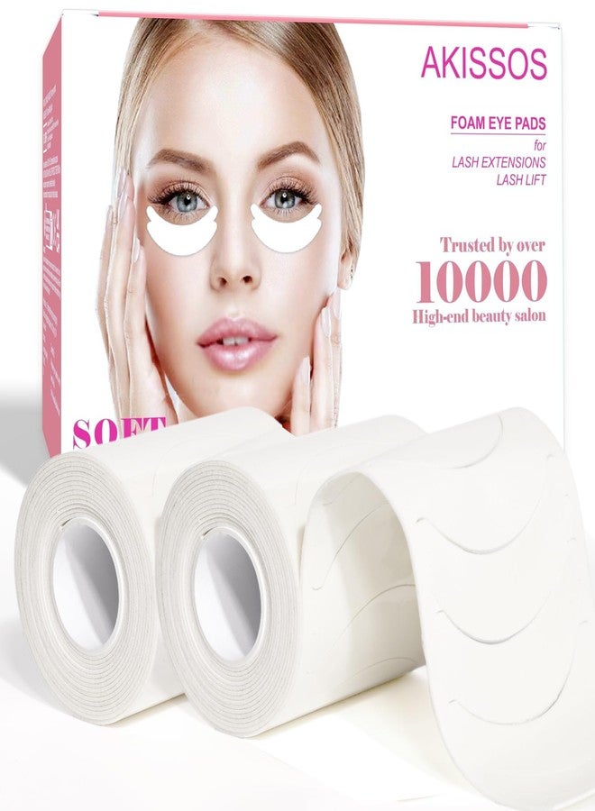 Akissos Eye Pads Lash Extensions(250 Pcs) - Akissos Premium White Foam Under Eye Patches, Eyepads with Hypoallergenic Glue for Cluster Eyelash Extensions | Lift | Tint | Remove, Beauty Tools, All Skin Type - Image 1