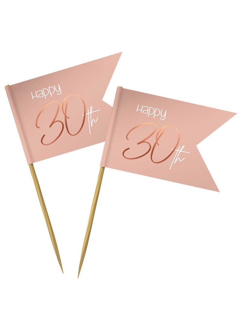 30-Years Birthday Anniversary Picks Pink 6.5cm 36-Pack