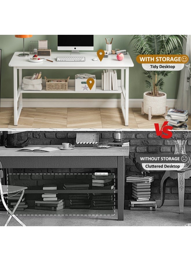 Canadel Computer Desk with Shelf, Rounded Corner Design, Scratch & Waterproof Surface, Office Table for Home Office Study Writing Work - Image 5
