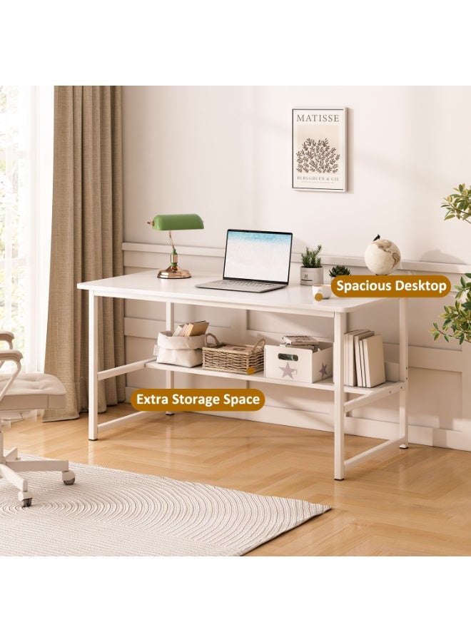 Canadel Computer Desk with Shelf, Rounded Corner Design, Scratch & Waterproof Surface, Office Table for Home Office Study Writing Work - Image 3