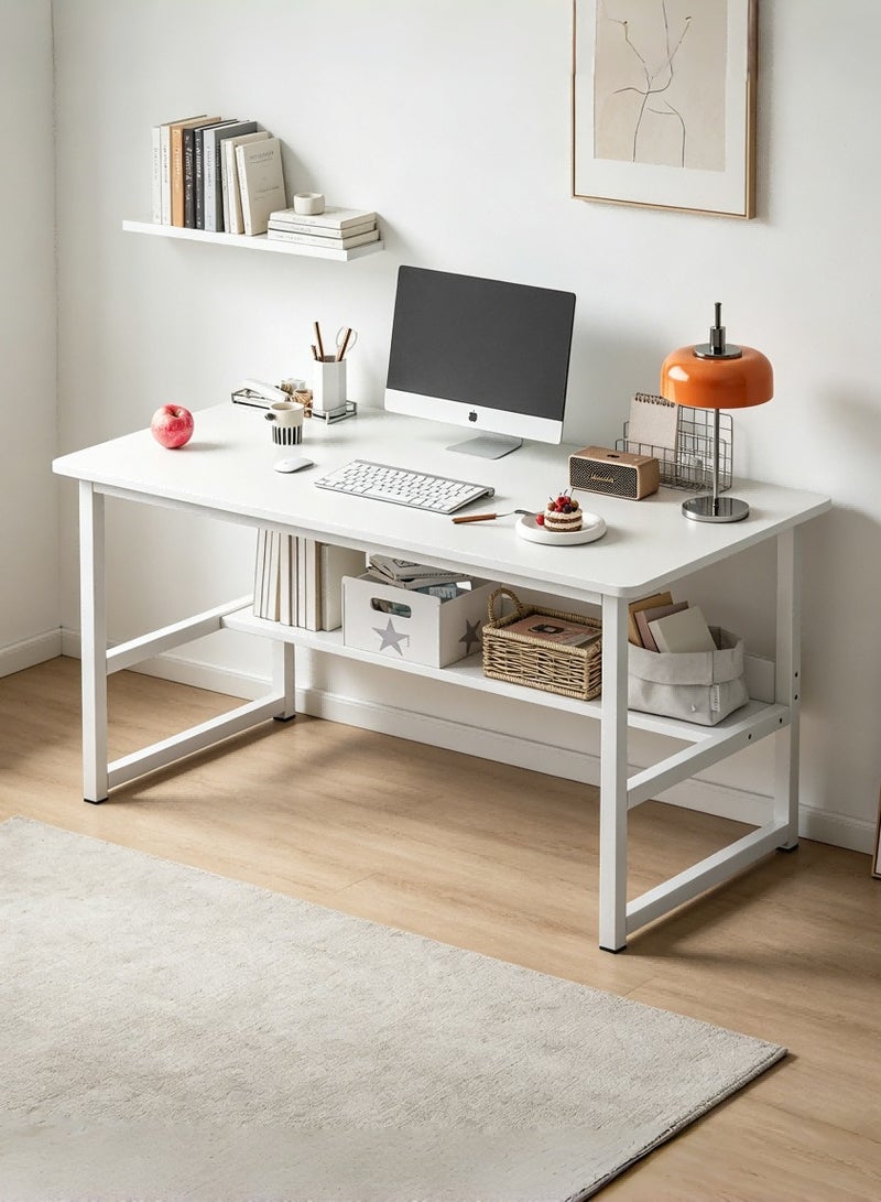 Canadel Computer Desk with Shelf, Rounded Corner Design, Scratch & Waterproof Surface, Office Table for Home Office Study Writing Work - Image 1