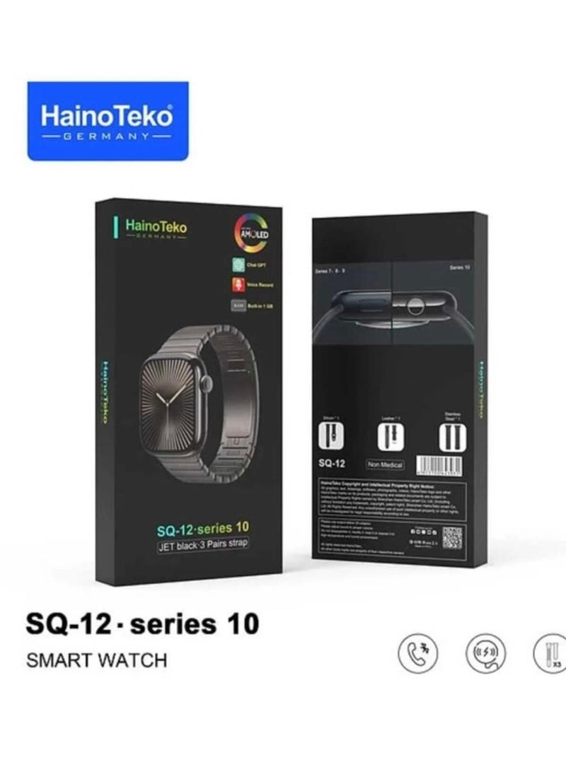 haino teko germany haino teko SQ 12 Series 10 smart watch in black - Image 1