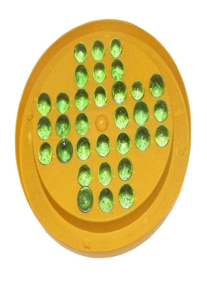 NPRC Plastic Solitaire Board with Glass Marbles - Gifts for Kids and Adults 2 in 1 Games
