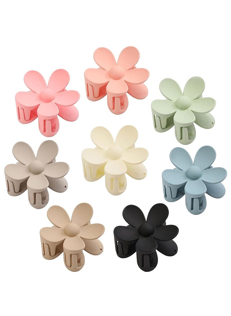 Auseibeely 8PCS Flower Claw Clips Hair Claw Clips for Thick Thin Hair Non Slip Flower Hair Clips Strong Hold Hair Clips for Women Girls Aesthetic Color 