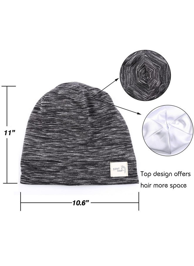 sent hair Kids Satin Lined Bonnet Silk Slouchy Beanie For Natural Hair Adjustable Sleep Bonnet Slap Cap For Kids/Child/Teens (410 Years Oldblack)  - Image 4