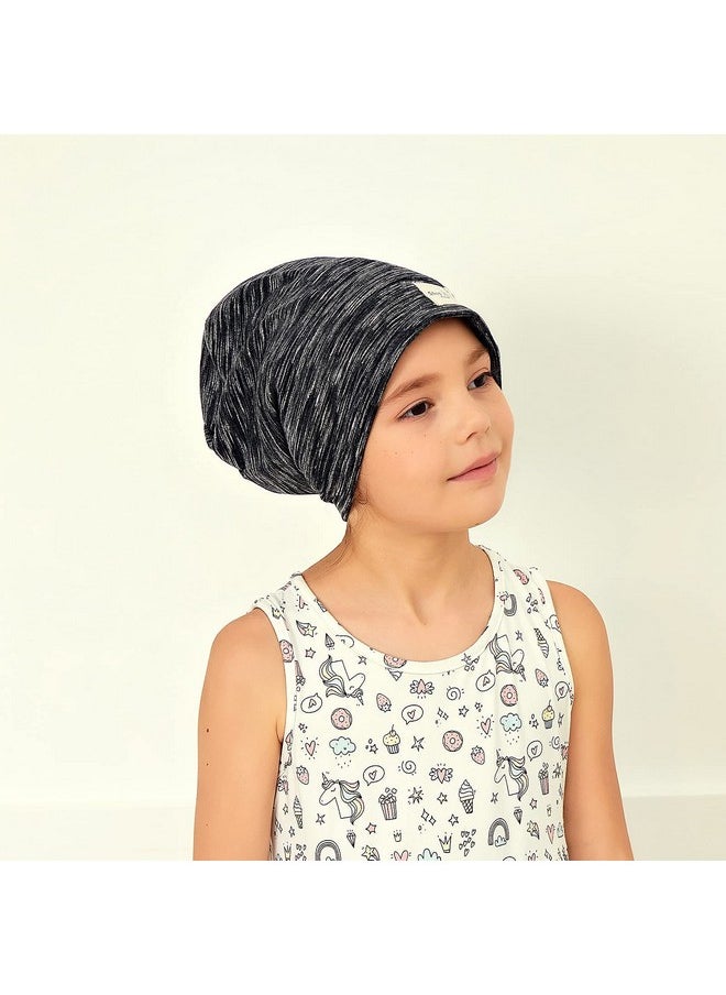 sent hair Kids Satin Lined Bonnet Silk Slouchy Beanie For Natural Hair Adjustable Sleep Bonnet Slap Cap For Kids/Child/Teens (410 Years Oldblack)  - Image 2