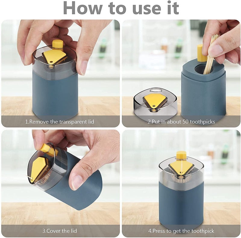 Hidak Toothpick Holder Automatic Toothpick Dispenser Toothpick Storage Box Multi Color - Image 4