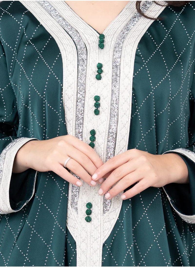 IKKXA Mystic Crystal Jalabiya IK2015 Green