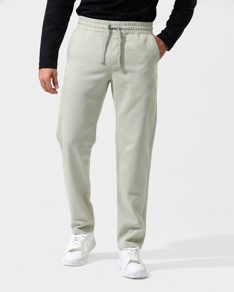 Dott Men's Drawstring Straight Fit Gabardine Pants - Image 1